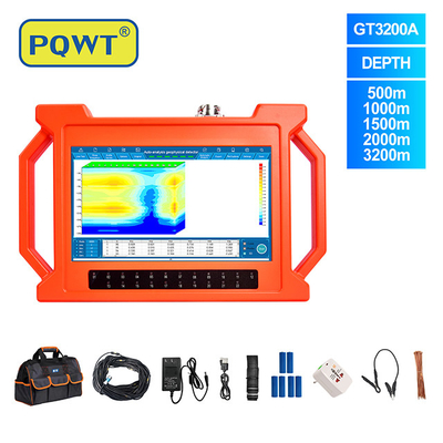 PQWT-GT3200A NOVO Instrumento de detecção de águas subterrâneas portátil de profundidade Detector de água Águas subterrâneas