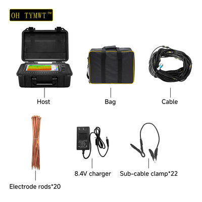 TYM Série D Detector de água de poço de 500 m Detector subterrâneo de 16 canais Equipamento de pesquisa geofísica
